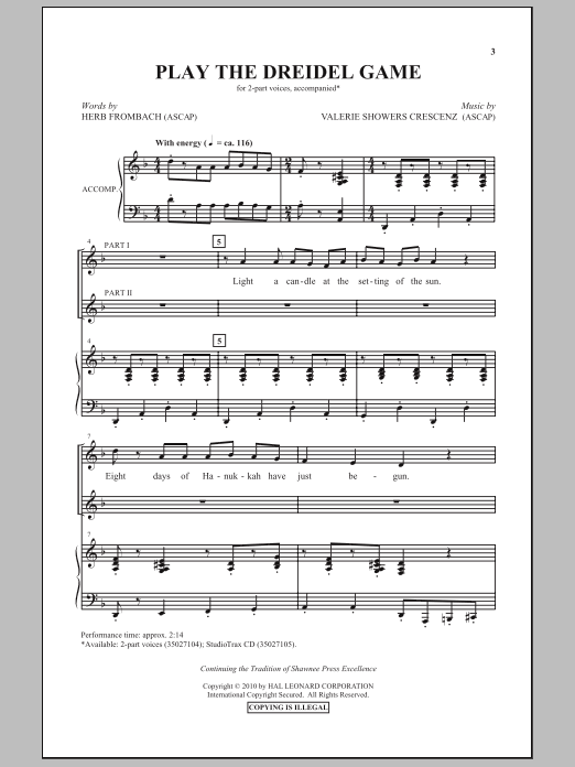 Download Herb Frombach Play The Dreidel Game Sheet Music