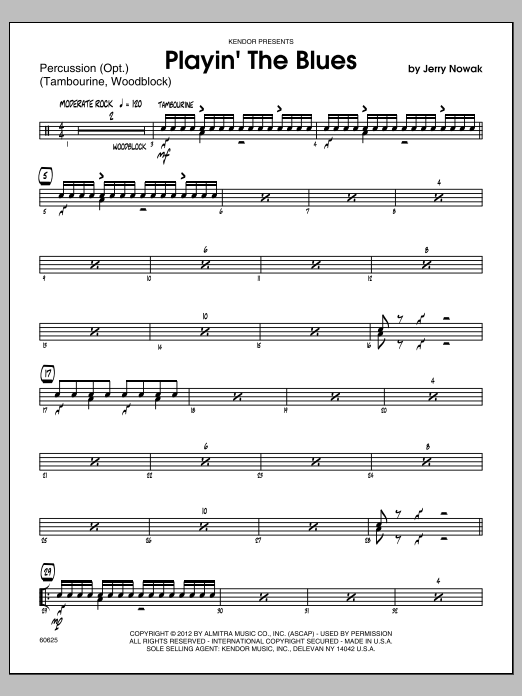 Download Nowak Playin' The Blues - Aux Percussion Sheet Music