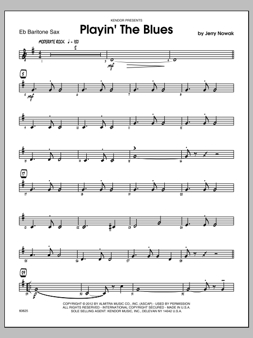 Download Nowak Playin' The Blues - Baritone Sax Sheet Music
