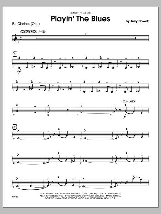 Download Nowak Playin' The Blues - Clarinet Sheet Music