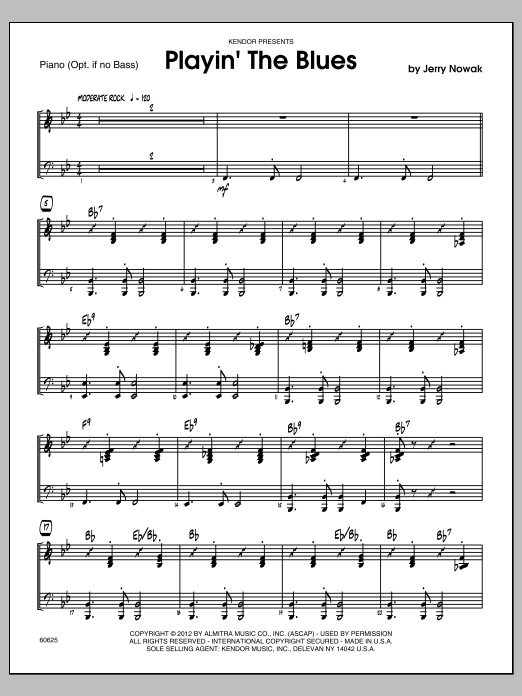 Download Nowak Playin' The Blues - Piano (optional) Sheet Music