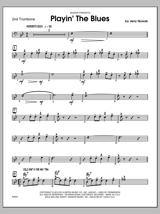 Download Nowak Playin' The Blues - Trombone 2 Sheet Music
