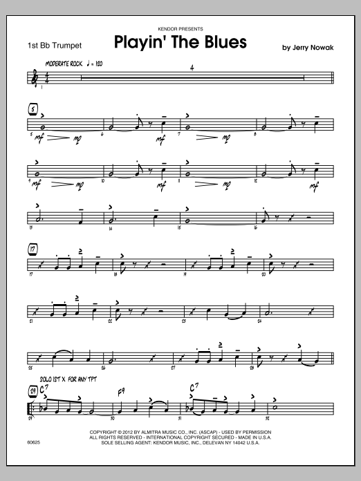 Download Nowak Playin' The Blues - Trumpet 1 Sheet Music