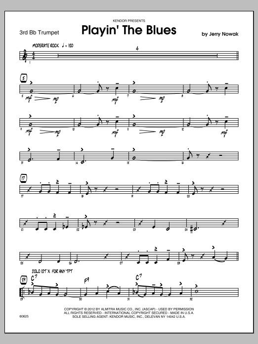 Download Nowak Playin' The Blues - Trumpet 3 Sheet Music