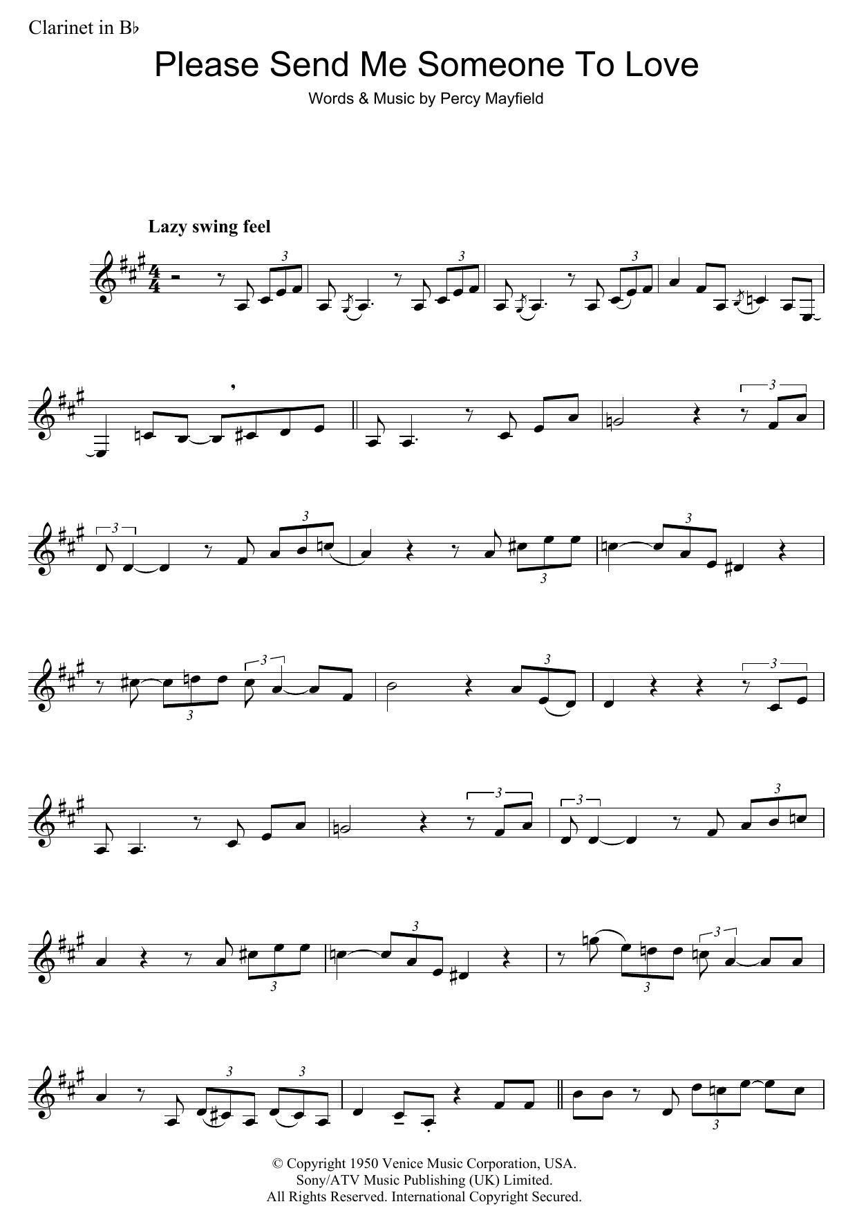 Download Percy Mayfield Please Send Me Someone To Love Sheet Music