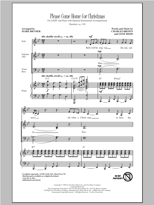 Download Cee Lo Green Please Come Home For Christmas (arr. Ma Sheet Music