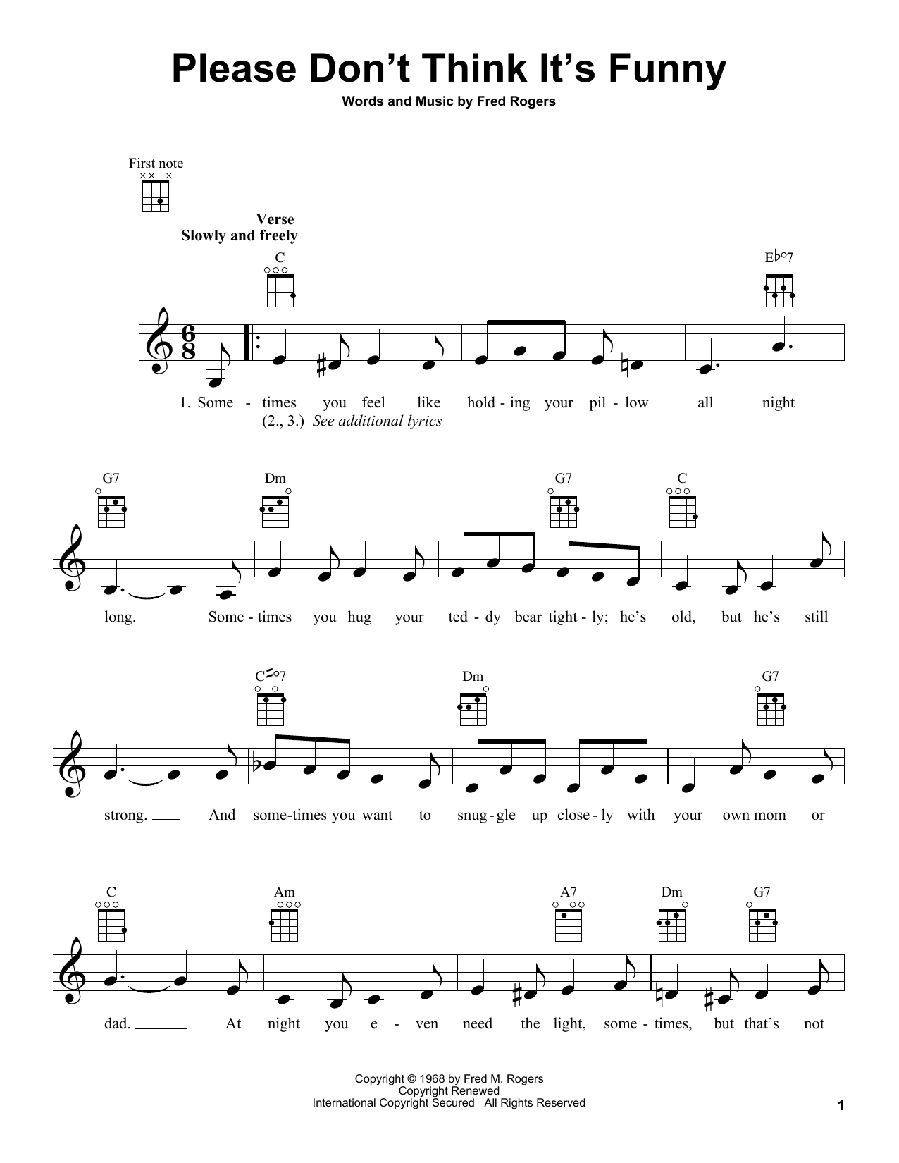 Download Fred Rogers Please Don't Think It's Funny (from Mis Sheet Music