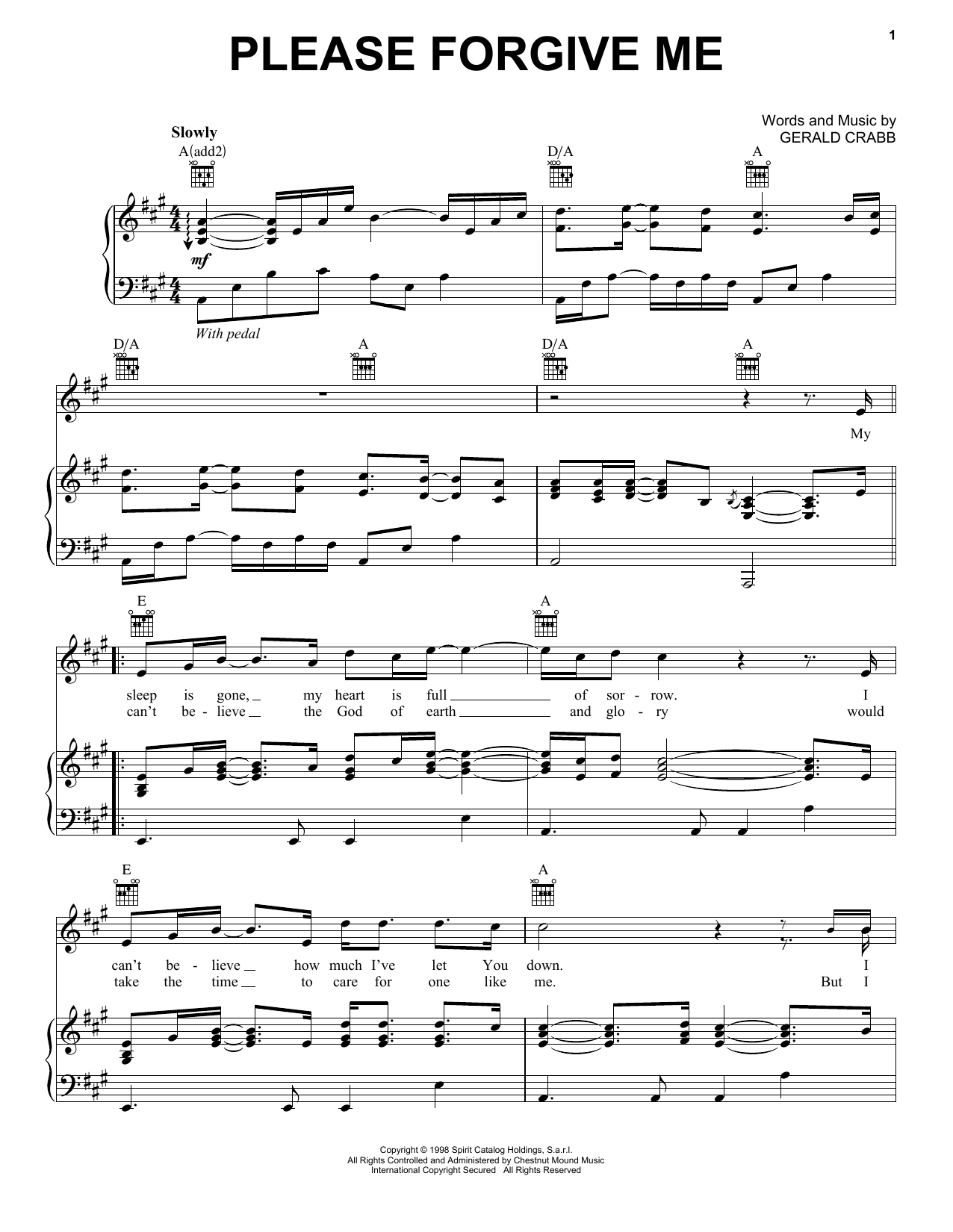 Download The Crabb Family Please Forgive Me Sheet Music