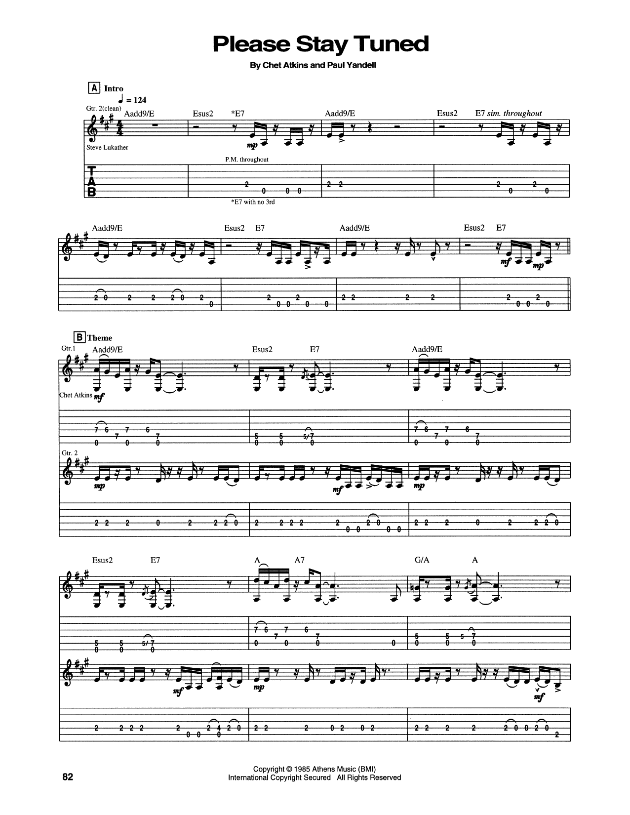 Download Chet Atkins Please Stay Tuned Sheet Music