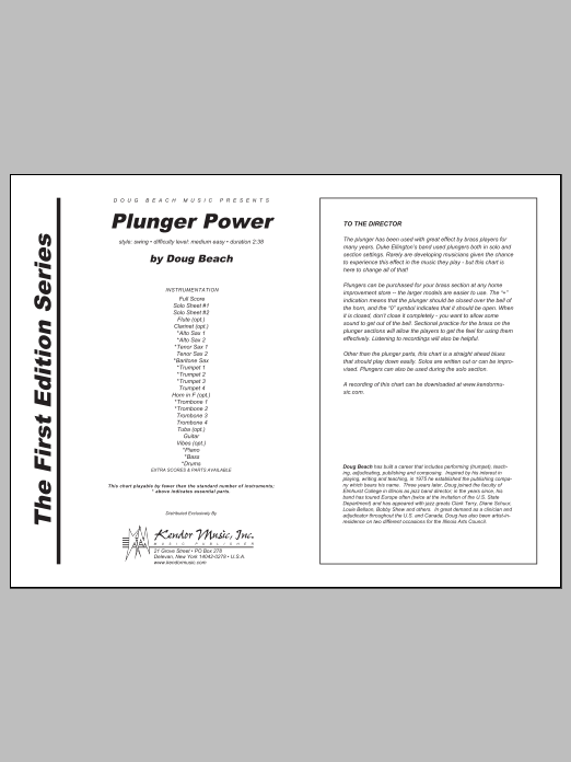 Download Beach Plunger Power - Full Score Sheet Music