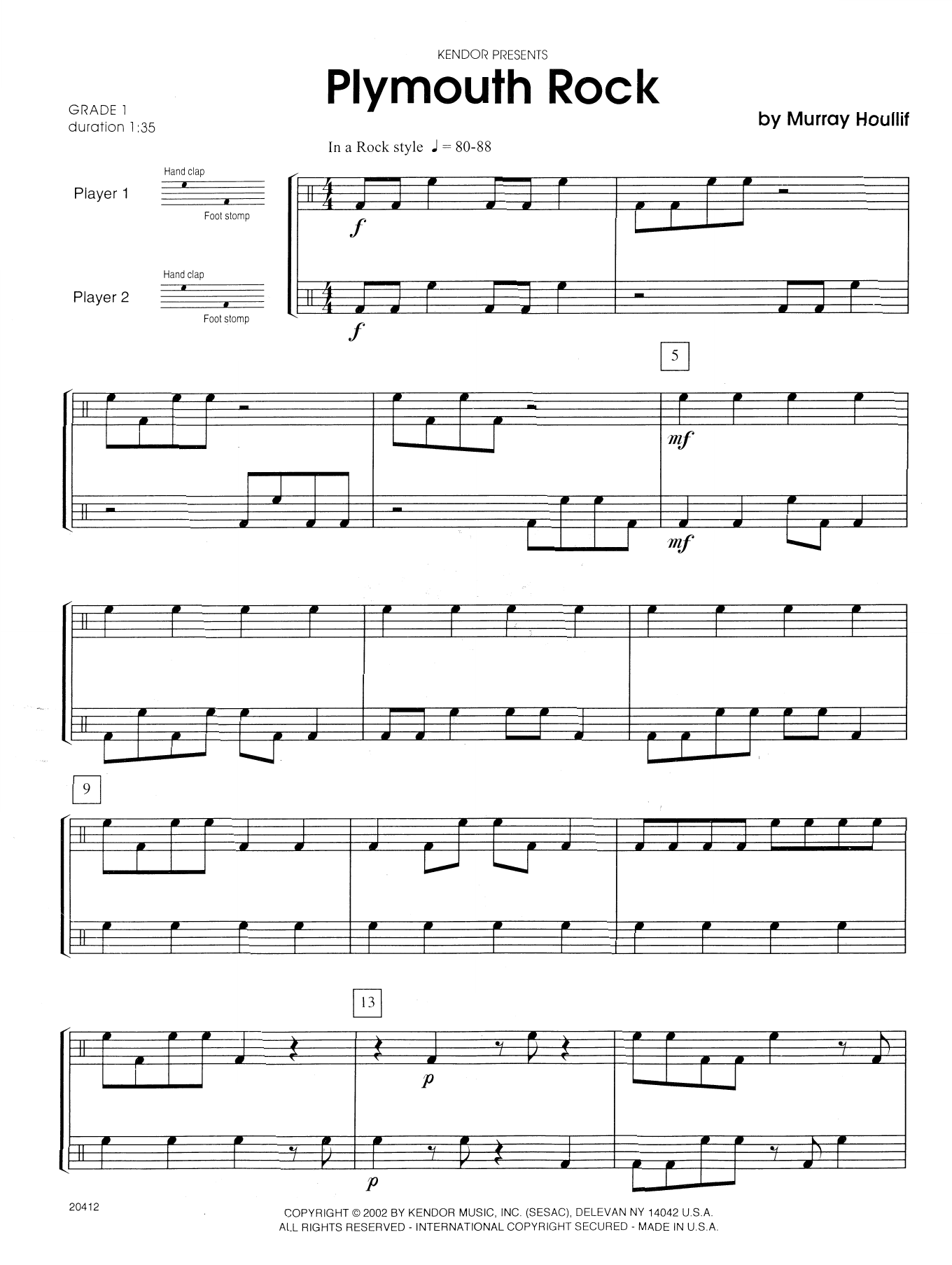 Download Murray Houllif Plymouth Rock Sheet Music