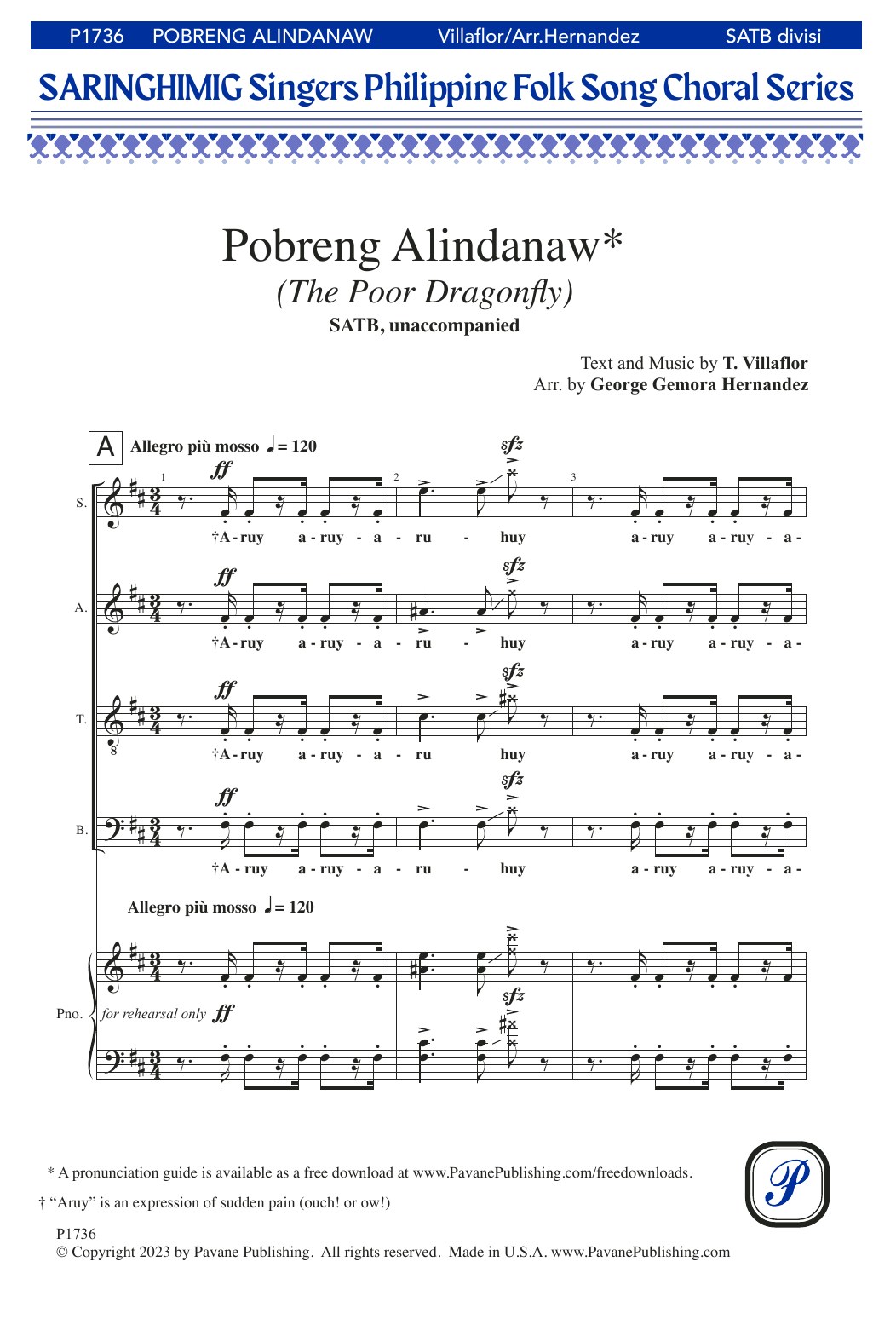 Download George Gemora Hernandez Pobreng Alindanaw (The Poor Dragonfly) Sheet Music