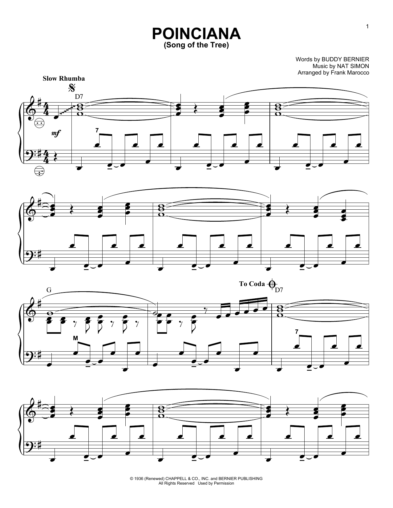 Download Frank Marocco Poinciana (Song Of The Tree) Sheet Music