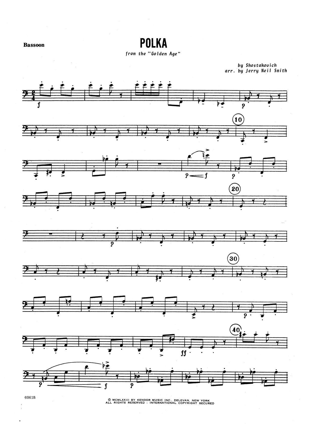 Download Jerry Smith Polka - Bassoon Sheet Music