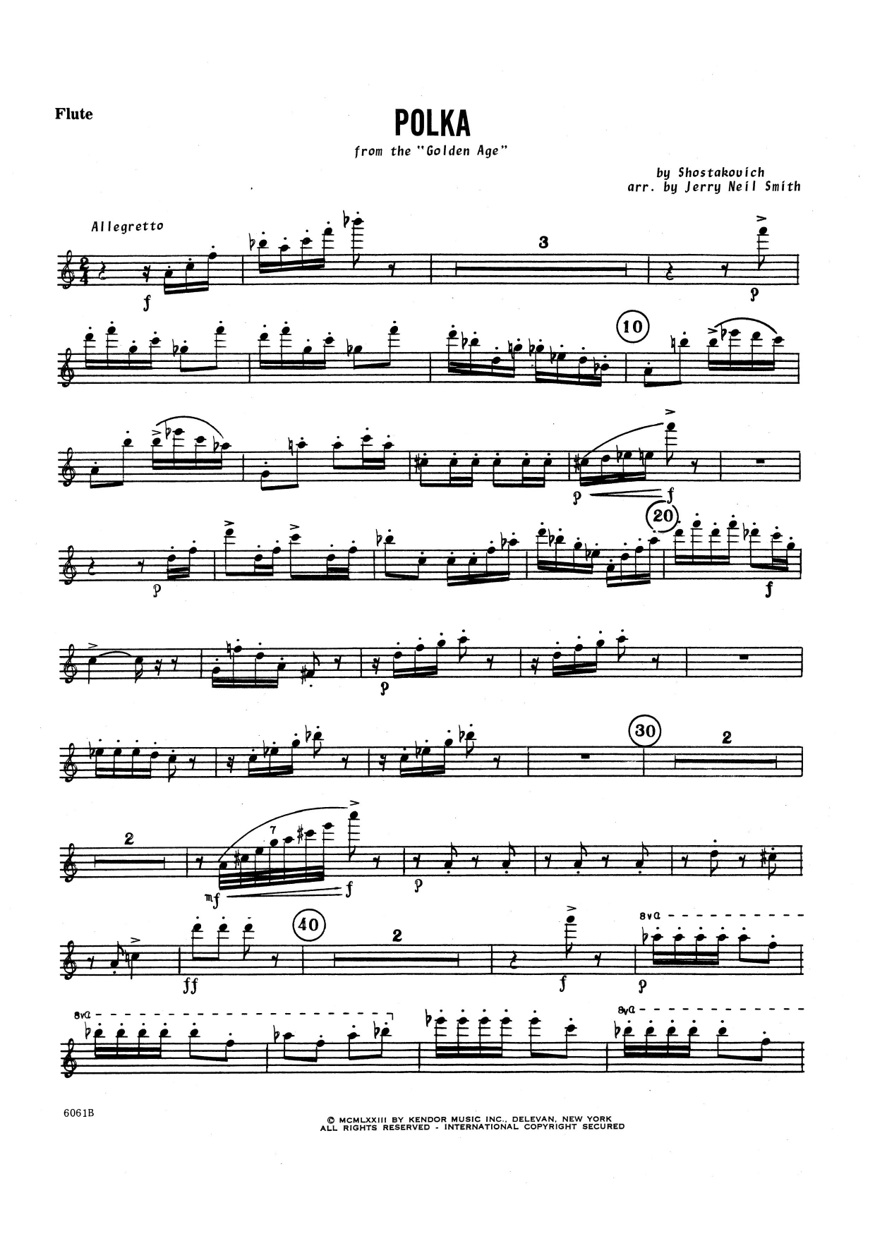 Download Jerry Smith Polka - Flute Sheet Music