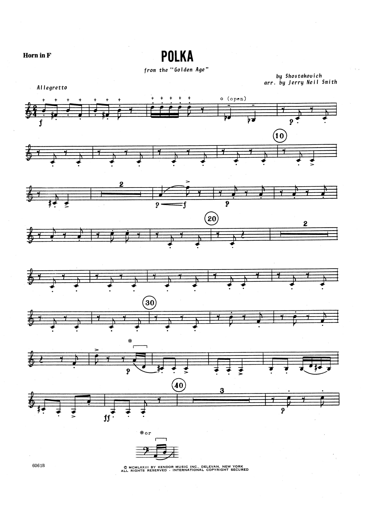 Download Jerry Smith Polka - Horn in F Sheet Music