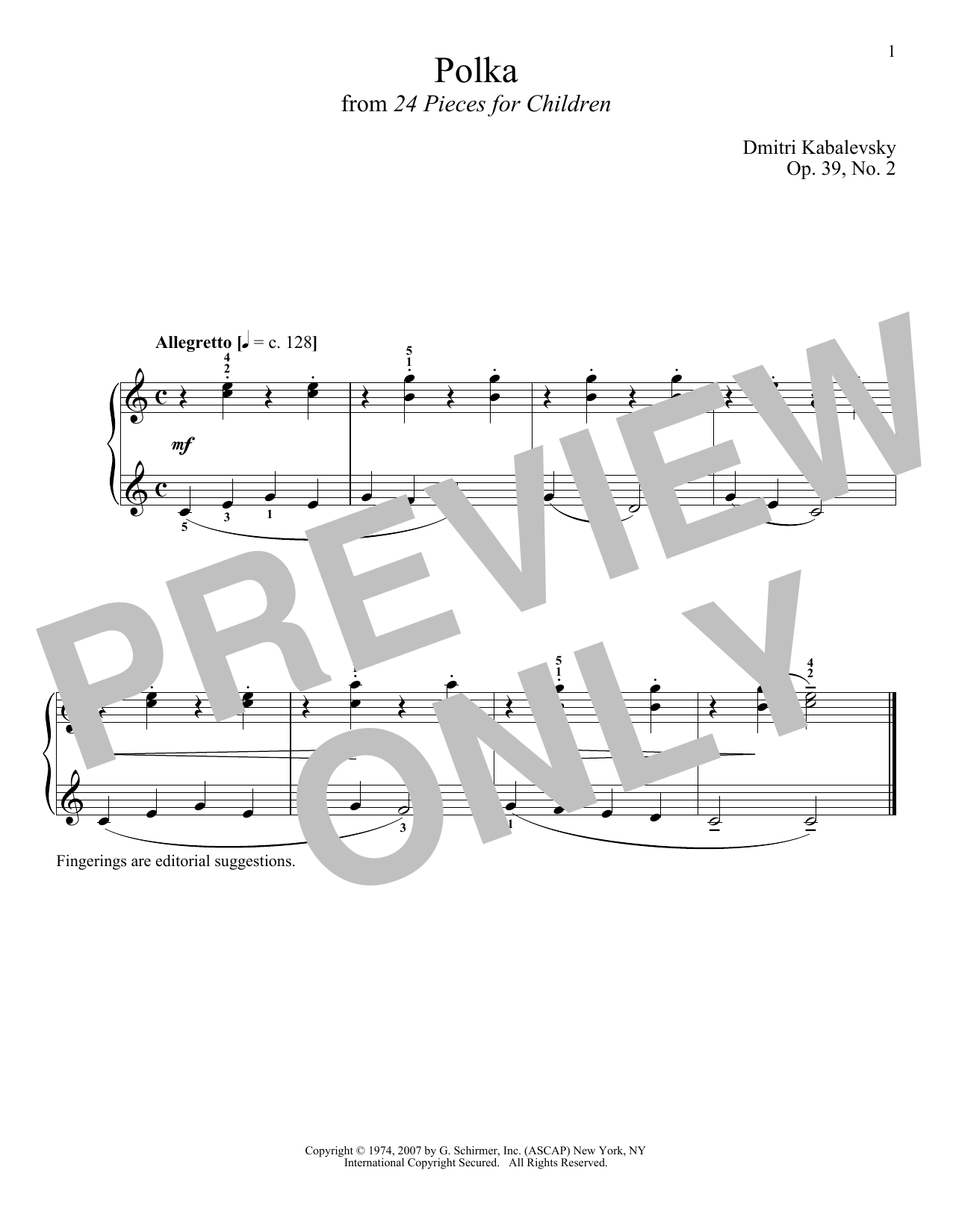 Download Dmitri Kabalevsky Polka, Op. 39, No. 2 Sheet Music