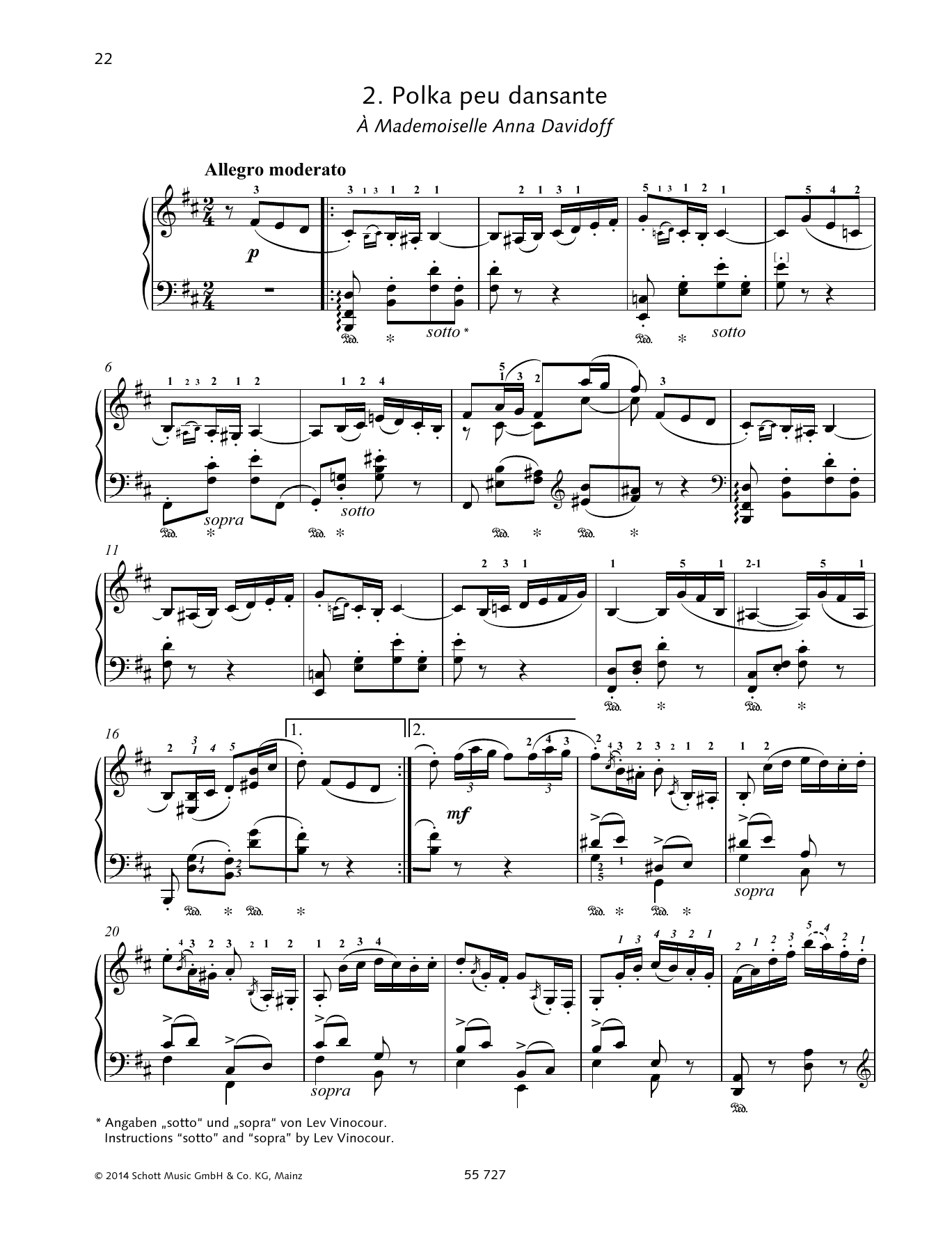 Download Pyotr Il'yich Tchaikovsky Polka peu dansante Sheet Music
