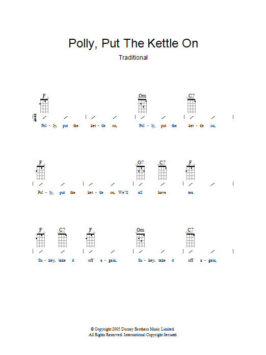 Download Traditional Polly Put The Kettle On Sheet Music