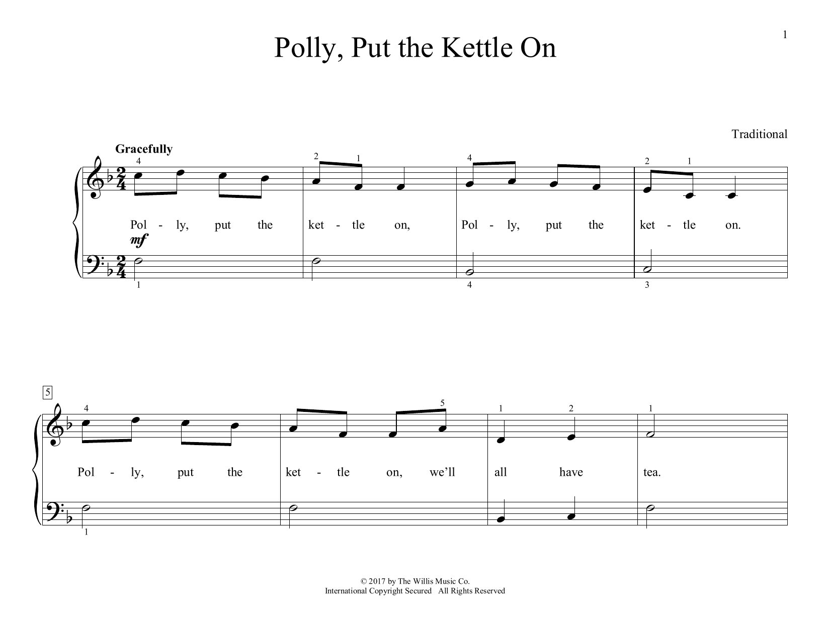 Download Traditional Polly, Put The Kettle On (arr. Christop Sheet Music