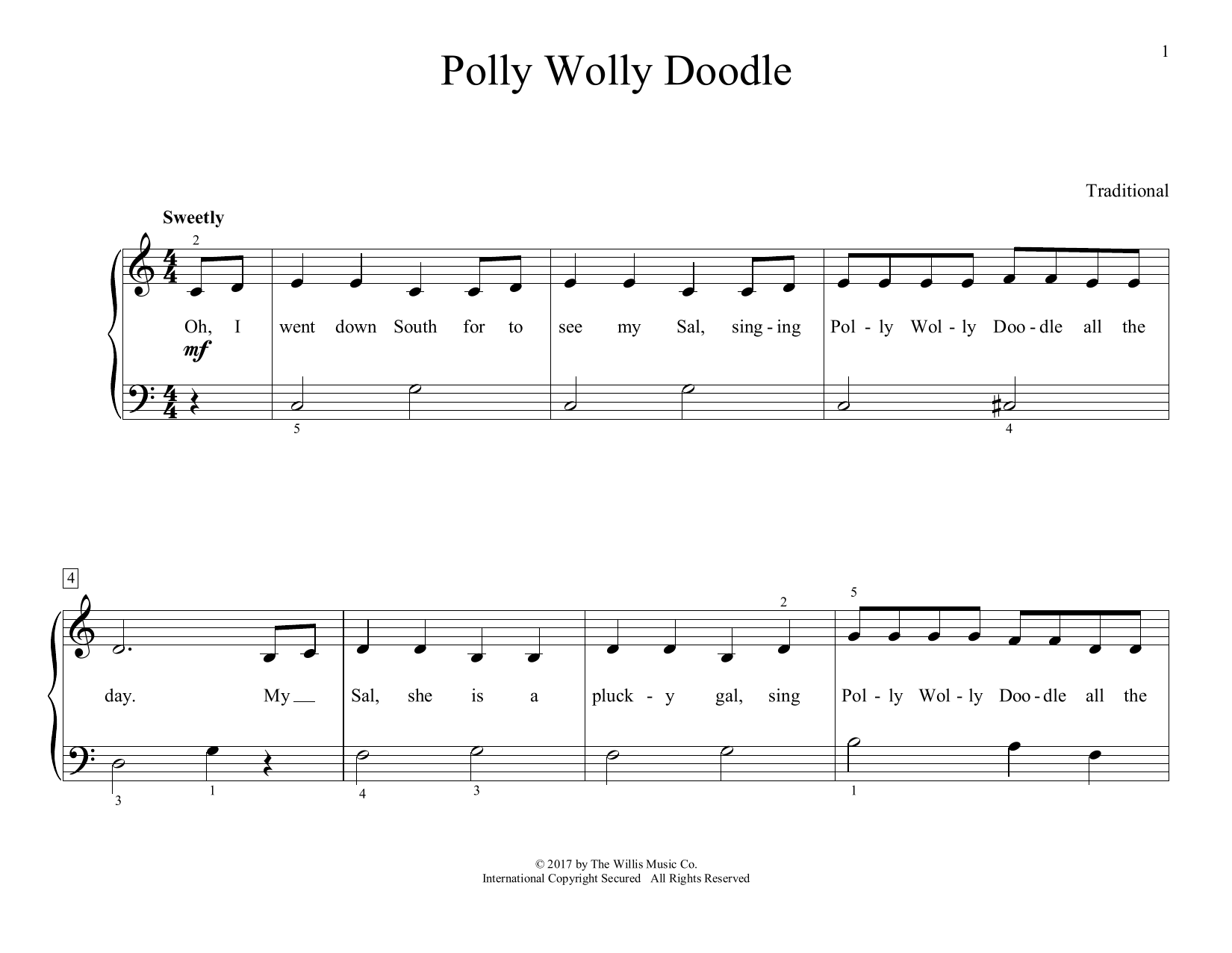 Download Traditional Polly Wolly Doodle (arr. Christopher Hu Sheet Music