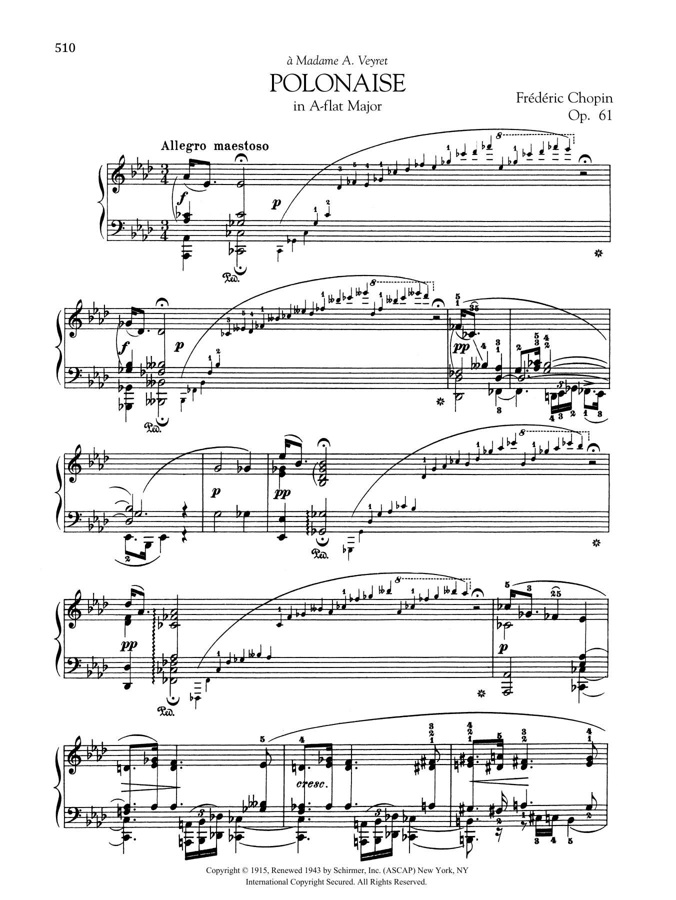 Download Frederic Chopin Polonaise in A-flat Major, Op. 61 Sheet Music