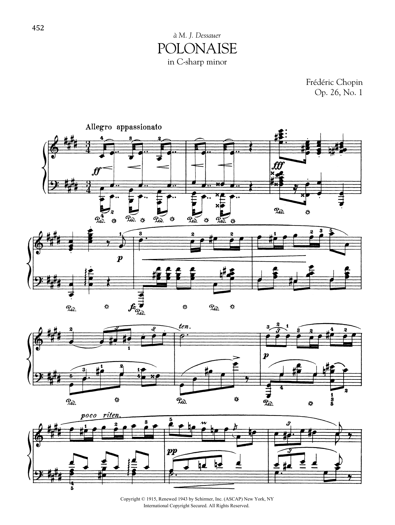 Download Frederic Chopin Polonaise in C-sharp minor, Op. 26, No. Sheet Music