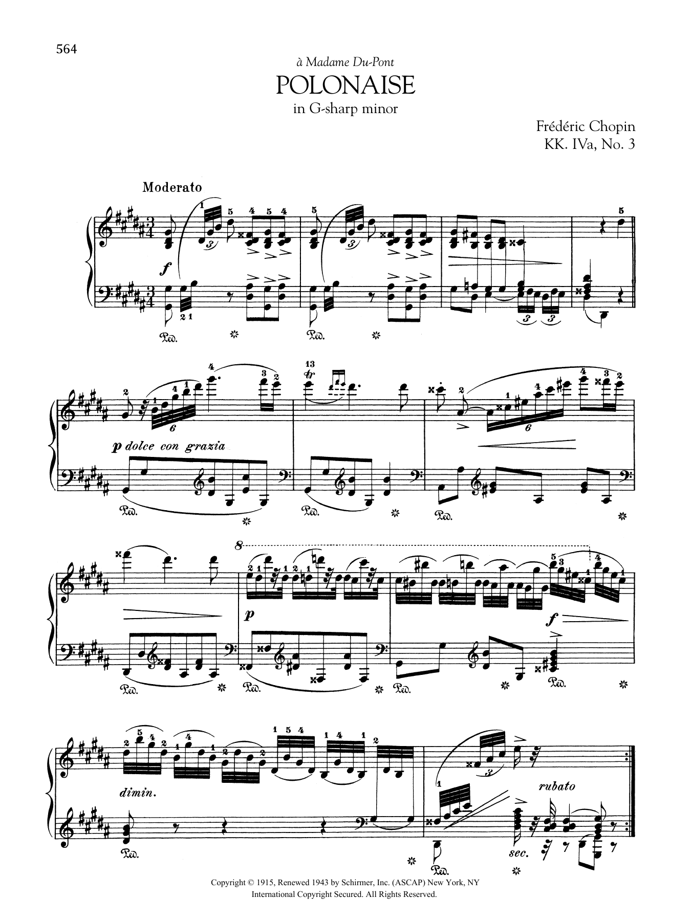 Download Frederic Chopin Polonaise in G-sharp minor, KK. IVa, No Sheet Music