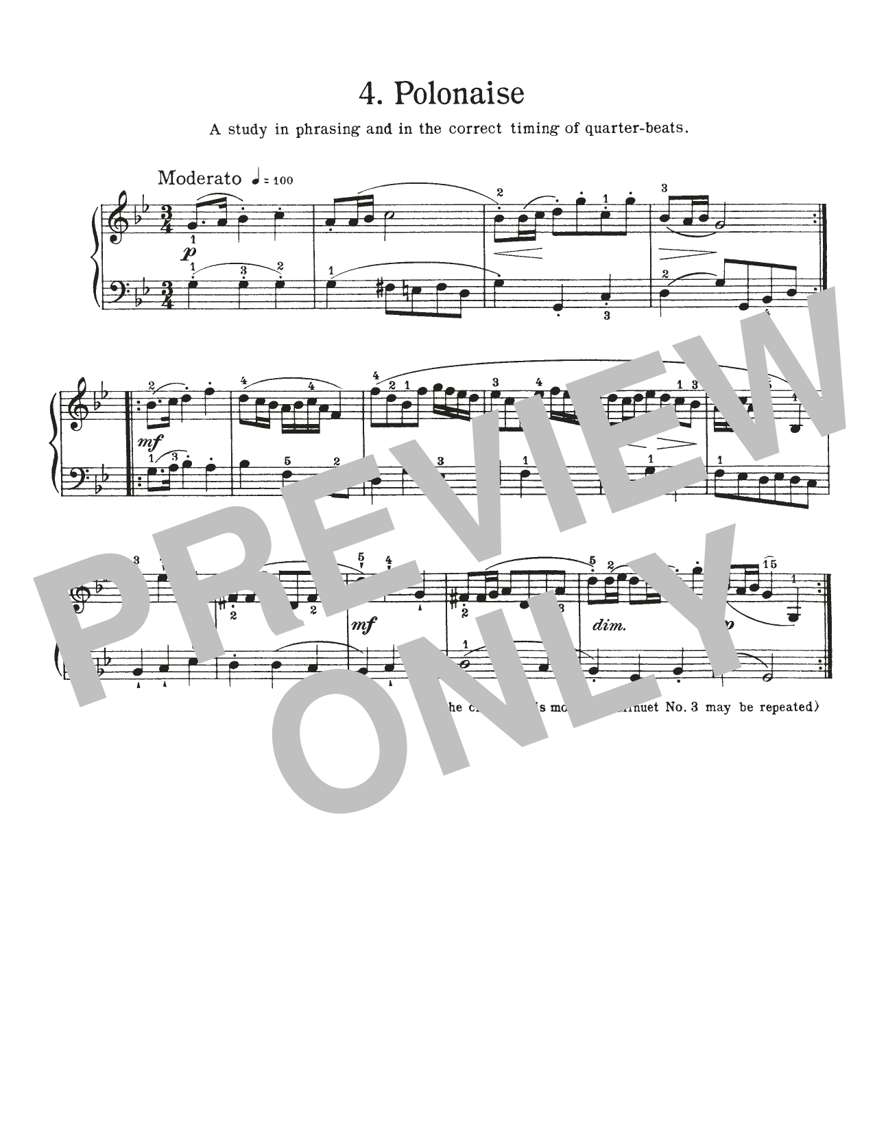 Download Johann Sebastian Bach Polonaise In G Minor, BWV Appendix 119 Sheet Music