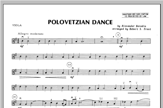 Download Frost Polovetzian Dance - Viola Sheet Music