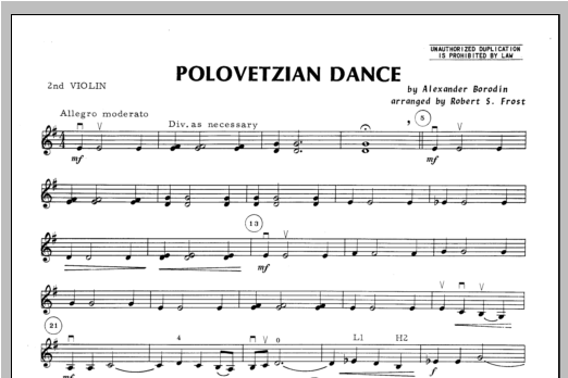 Download Frost Polovetzian Dance - Violin 2 Sheet Music