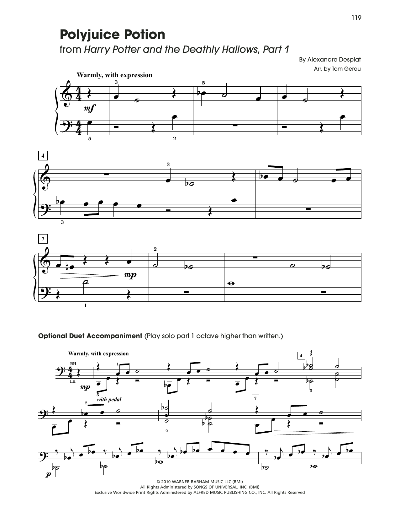 Download Alexandre Desplat Polyjuice Potion (from Harry Potter) (a Sheet Music