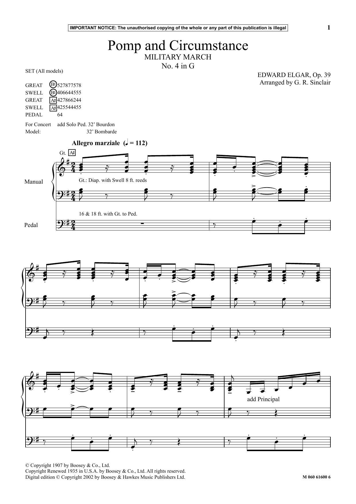 Download G. R. Sinclair Pomp And Circumstance (Military March N Sheet Music