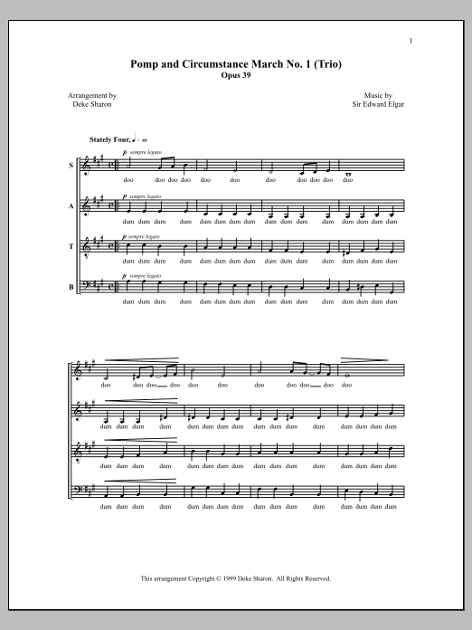 Download Deke Sharon Pomp and Circumstance March No. 1 (Trio Sheet Music