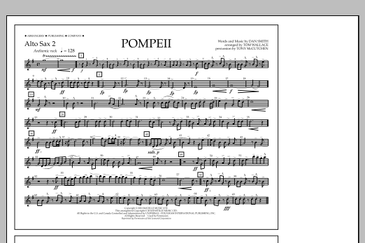 Download Tom Wallace Pompeii - Alto Sax 2 Sheet Music
