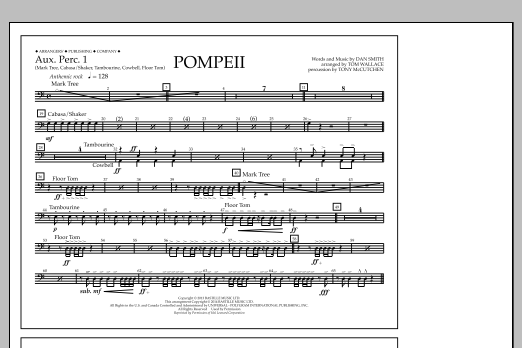 Download Tom Wallace Pompeii - Aux. Perc. 1 Sheet Music