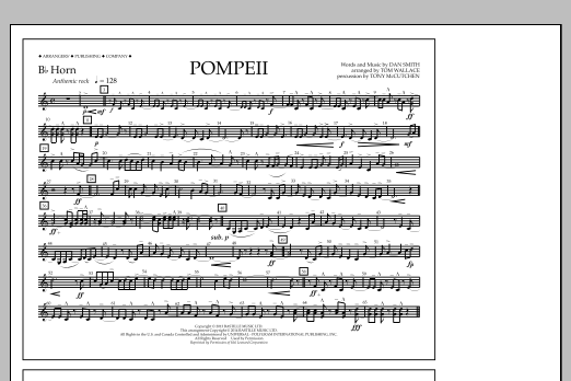 Download Tom Wallace Pompeii - Bb Horn Sheet Music