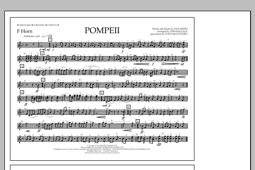 Download Tom Wallace Pompeii - F Horn Sheet Music