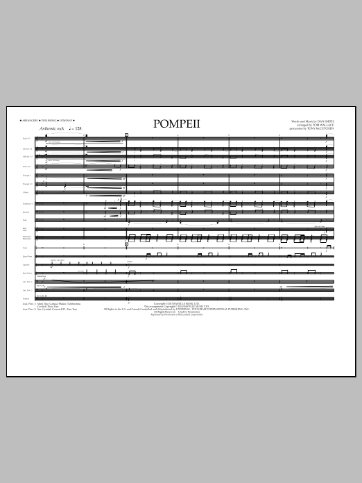 Download Tom Wallace Pompeii - Full Score Sheet Music