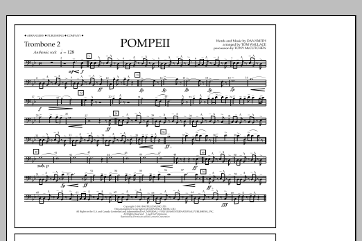 Download Tom Wallace Pompeii - Trombone 2 Sheet Music