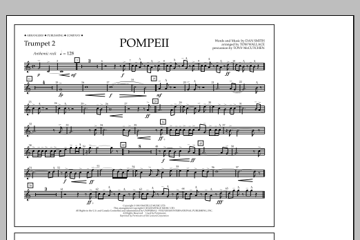 Download Tom Wallace Pompeii - Trumpet 2 Sheet Music