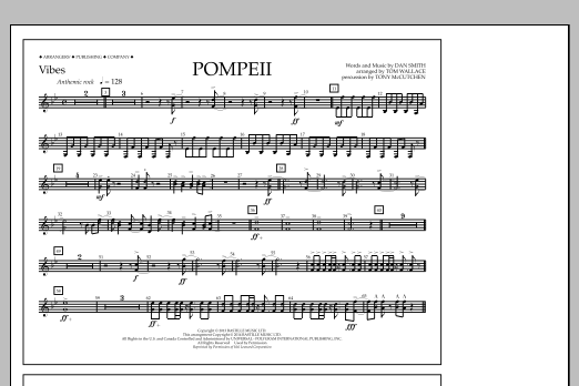 Download Tom Wallace Pompeii - Vibes Sheet Music