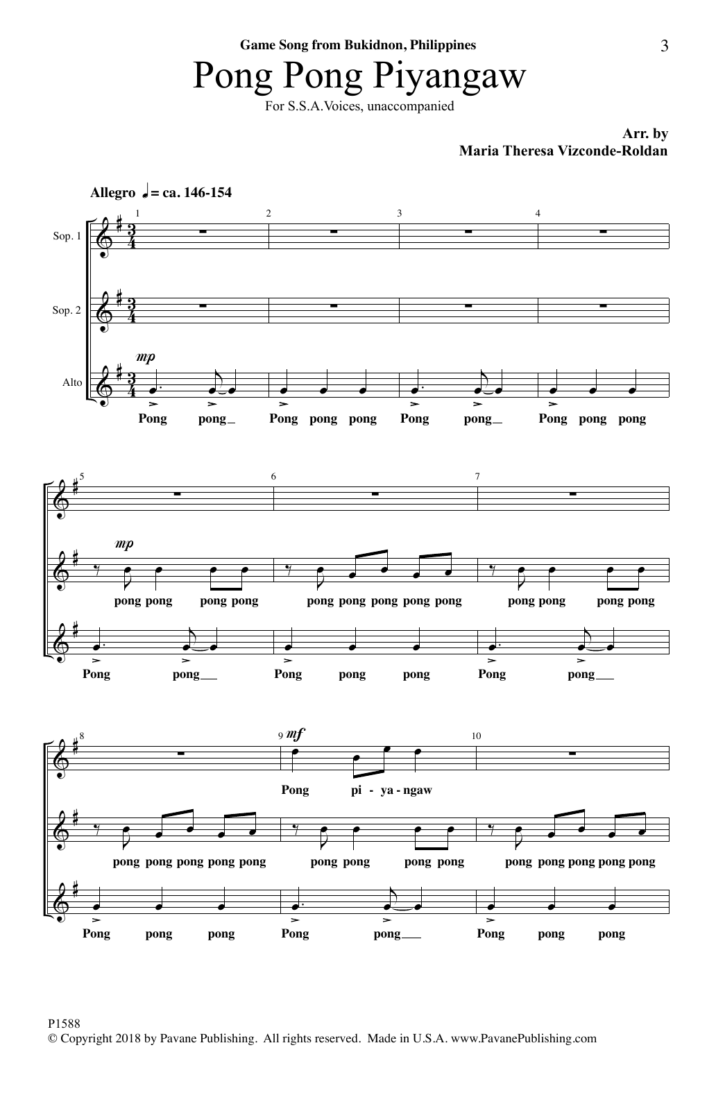 Download Maria Theresa Vizconde-Roldan Pong Pong Piyangaw Sheet Music