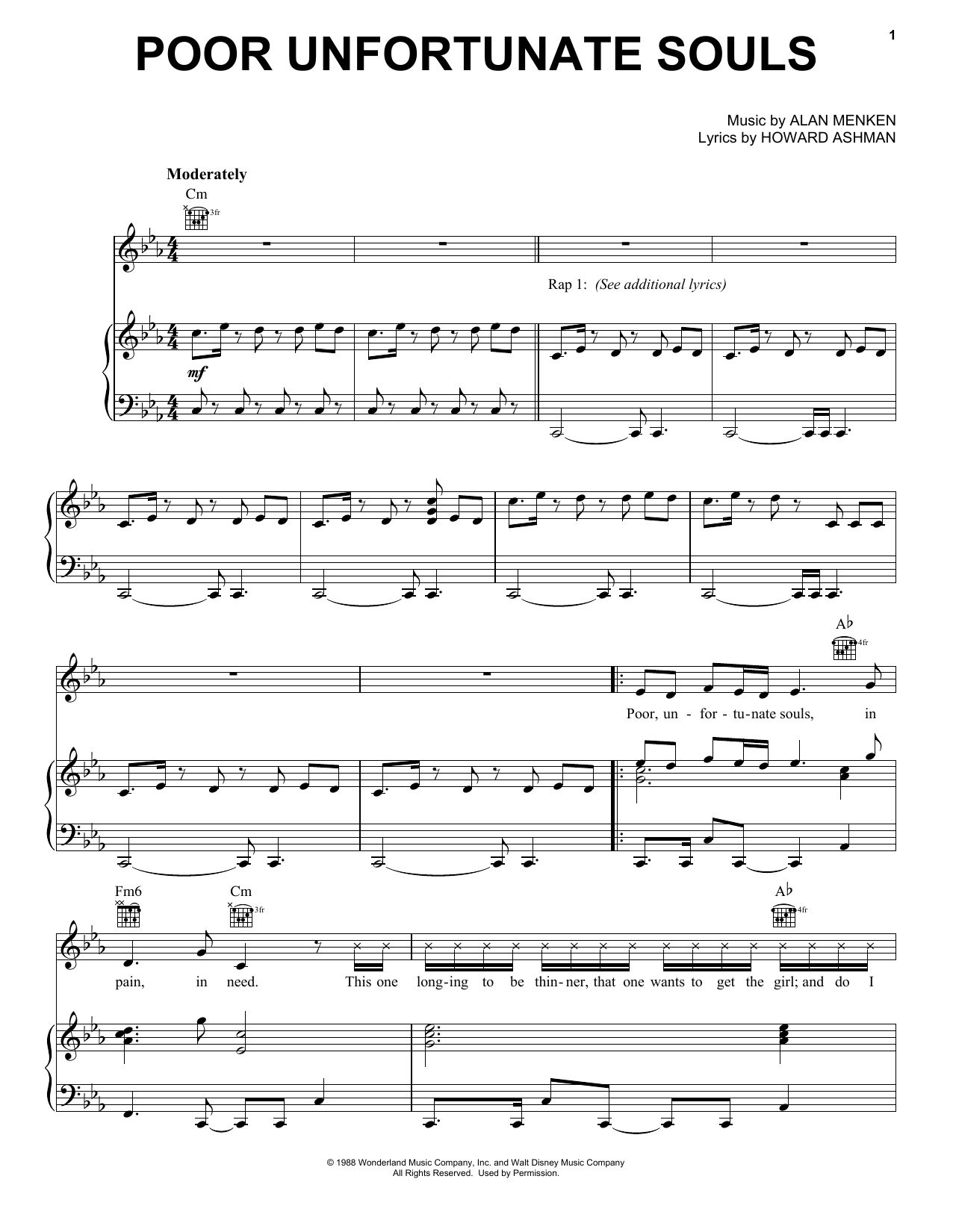 Download Howard Ashman Poor Unfortunate Souls (from Disney's D Sheet Music