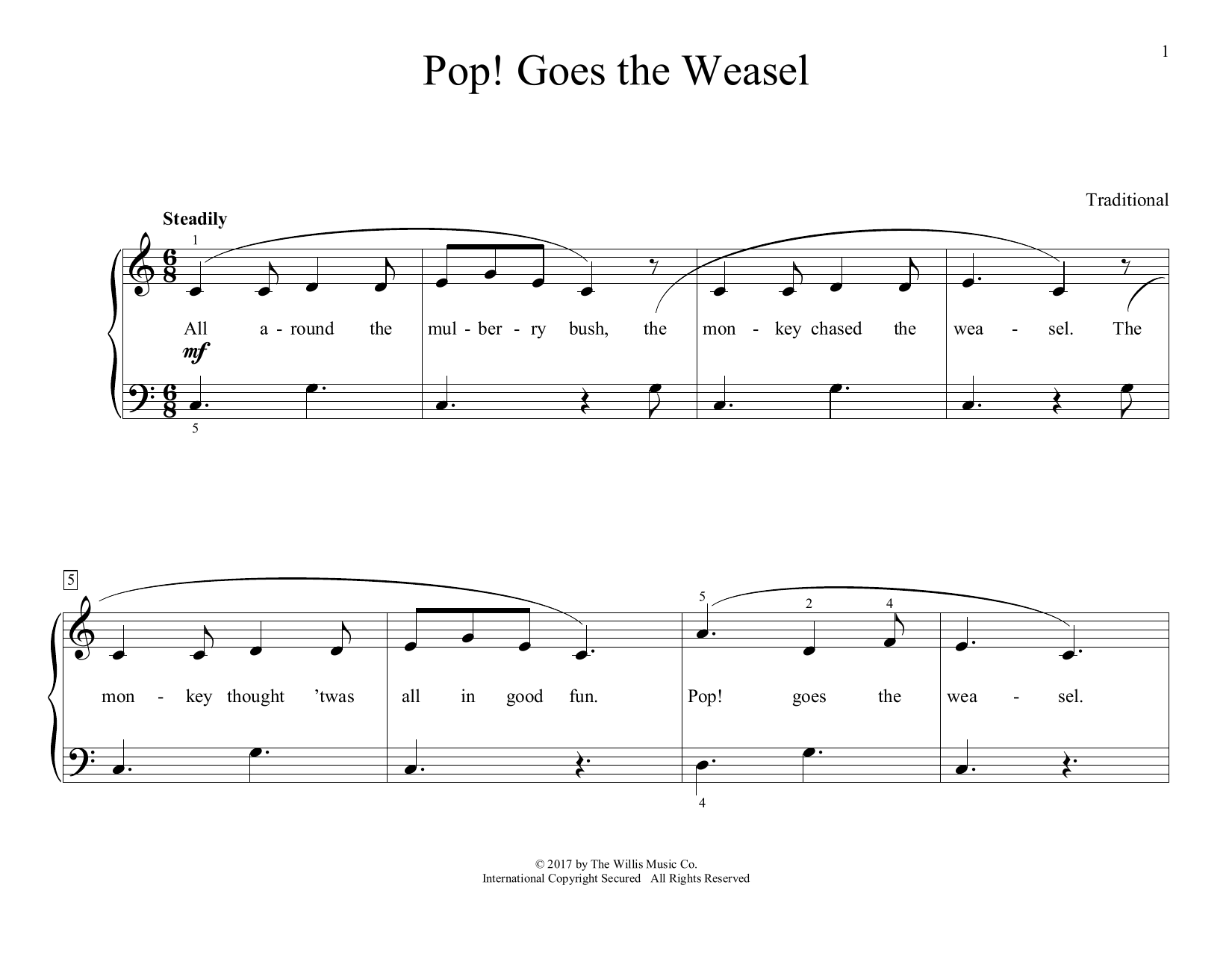 Download Traditional Pop! Goes The Weasel (arr. Christopher Sheet Music