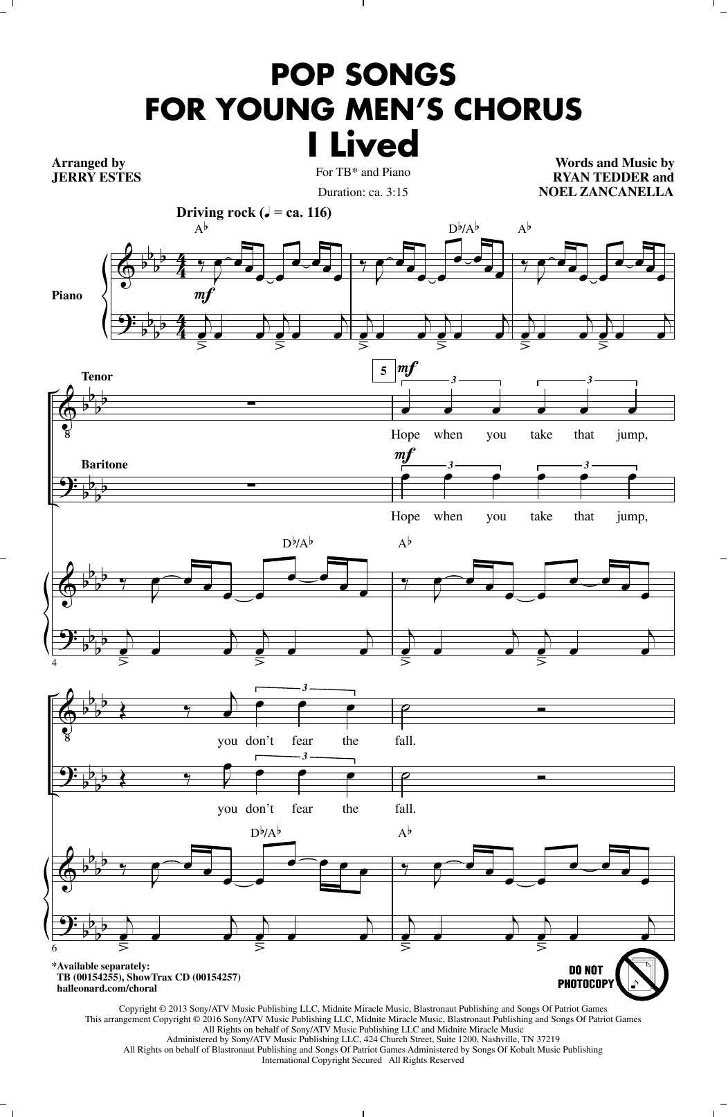 Download Jerry Estes Pop Songs for Young Men's Chorus Sheet Music