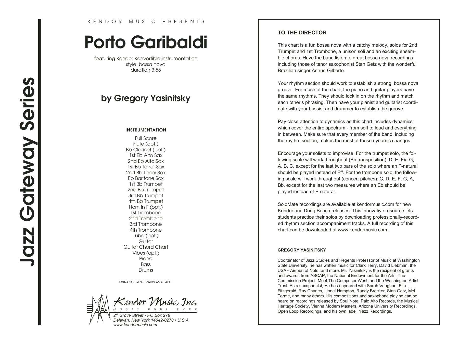 Download Gregory Yasinitsky Porto Garibaldi - Full Score Sheet Music
