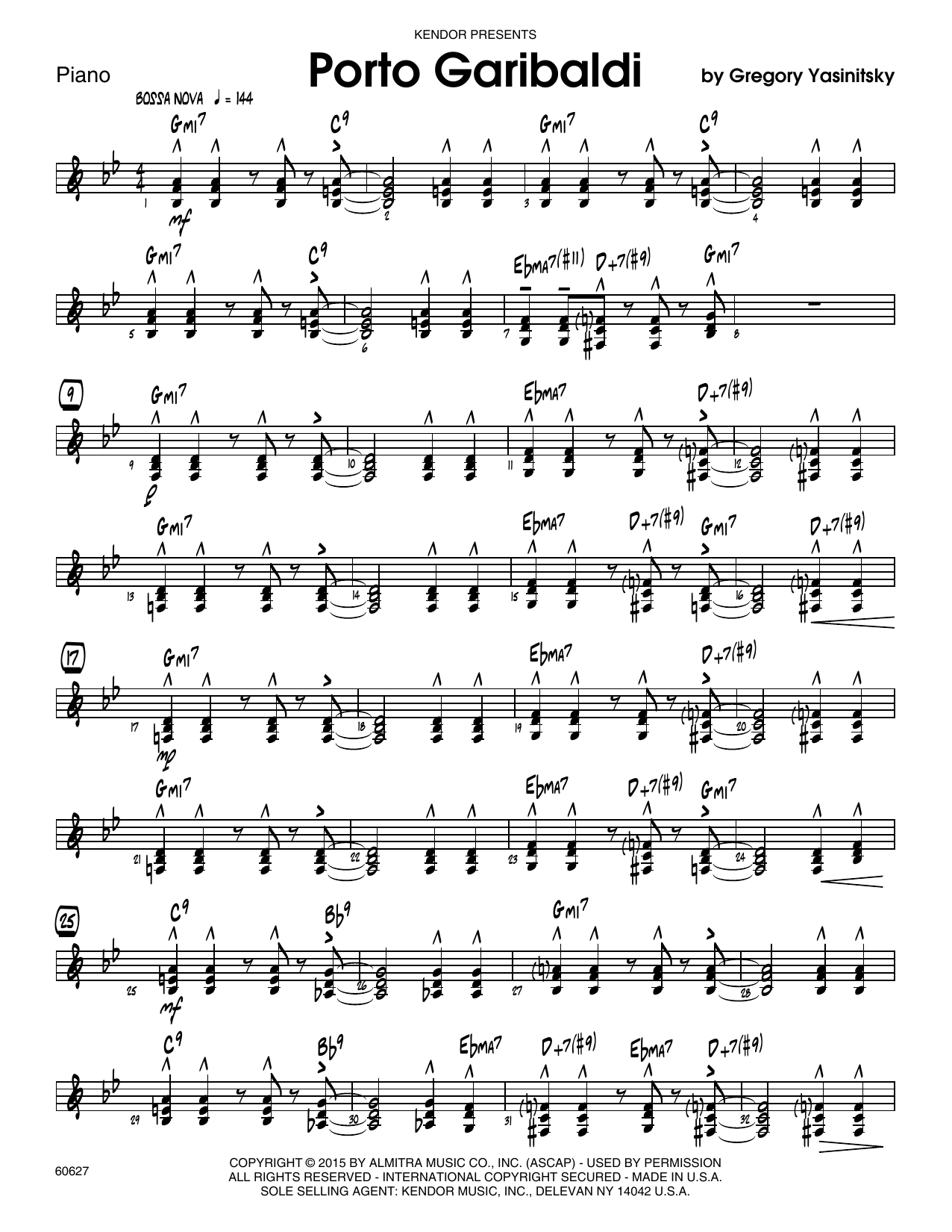 Download Gregory Yasinitsky Porto Garibaldi - Piano Sheet Music