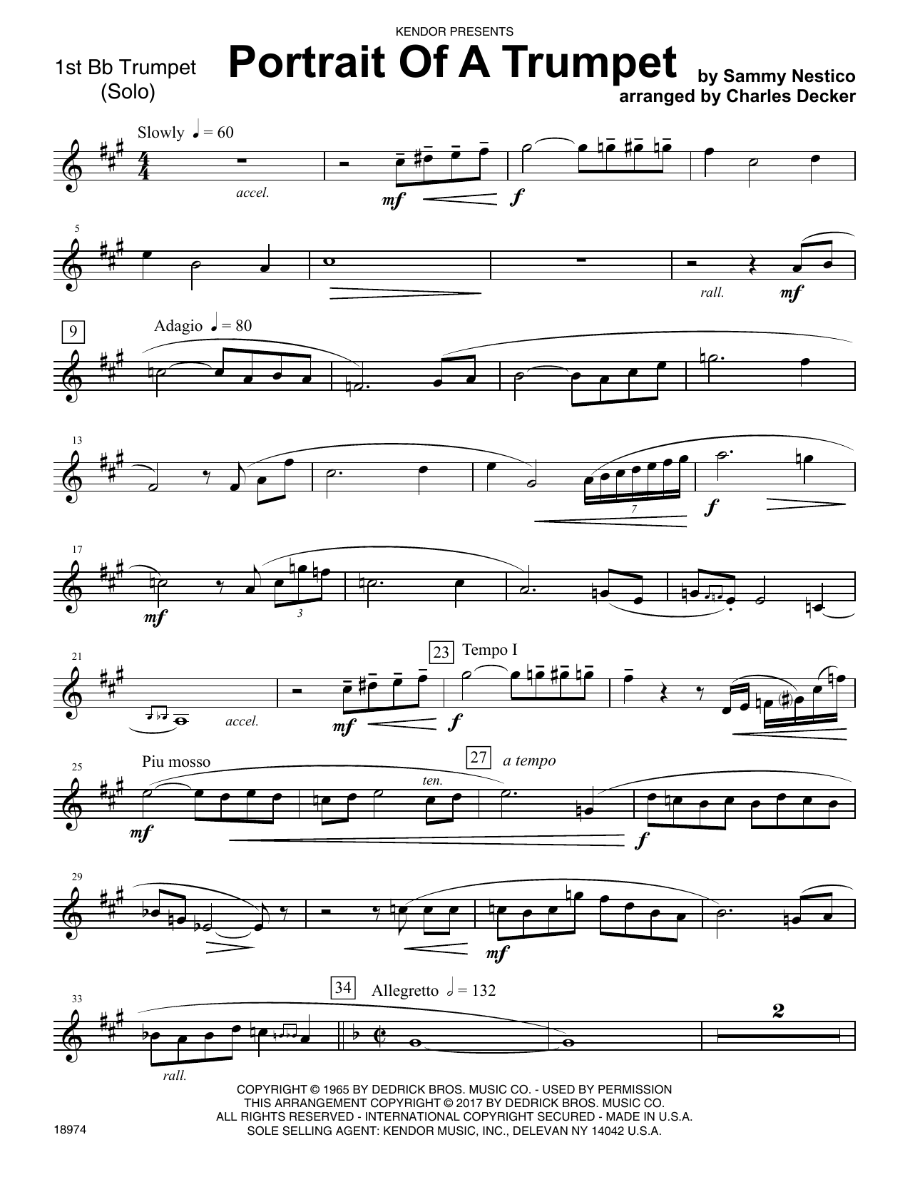 Download Sammy Nestico Portrait Of A Trumpet - 1st Bb Trumpet Sheet Music