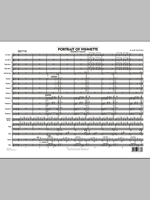 Download Mark Taylor Portrait Of Winnette - Conductor Score Sheet Music